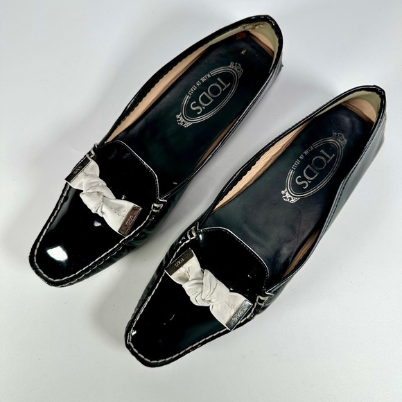Tod's Shoes - Tod's Women's Bilbao Black Patent
Leather Loafers